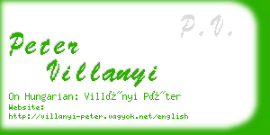 peter villanyi business card